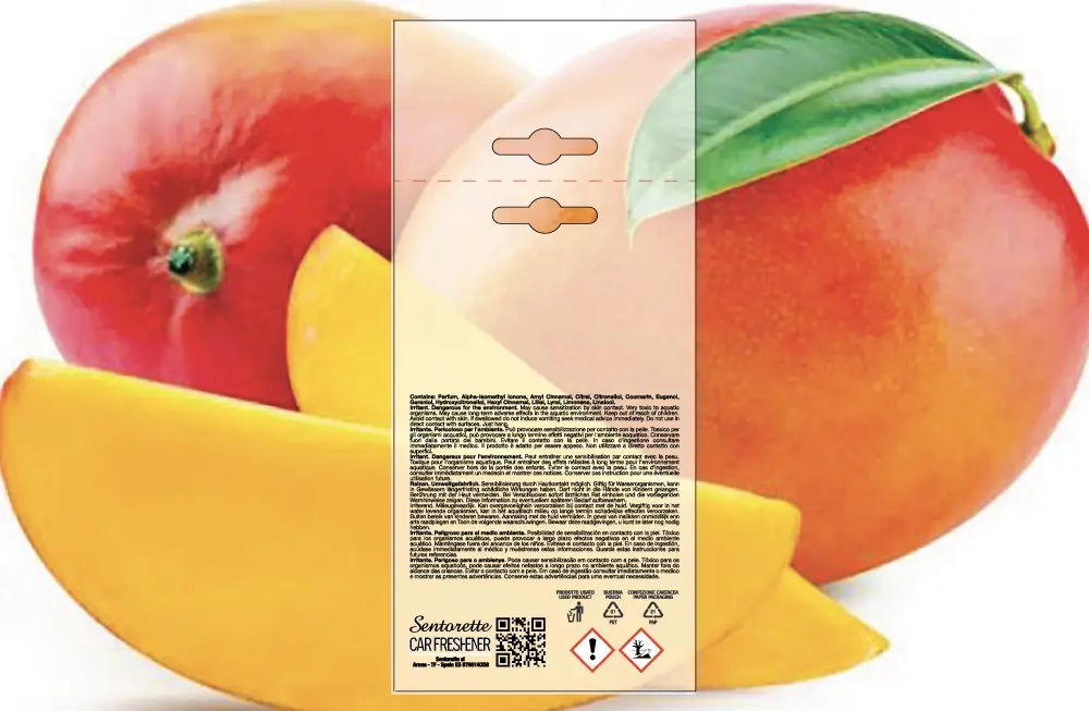 Exemplar packaging personalisatum odoramenti automobilis, fragrantia:﻿Exoticum mango